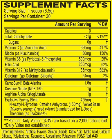 EHP Labs Blessed Sup Facts