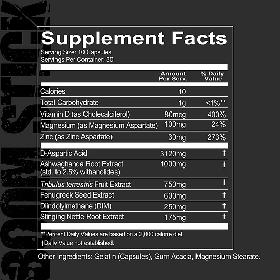 Redcon1 Boom Stick Supplement Facts