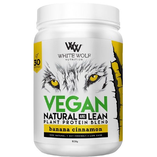 White Wolf Nutrition Natural Lean Vegan Protein Banana Cinnamon flavour 30 servings